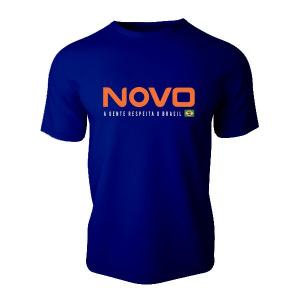 Camisa Personalizada Partido Novo Tecido 100% Algodão - Tamanho da impressão 10x30 cm Formatos Padrão P,M,G e GG / EG e Especial (sob demanda) - Tabela disponível nas imagens 4x0 Estampa Colorida 10x30  (Frente) + @NOVO (Verso) Sublimação, Serigrafia ou DTF  Material Produzido e Faturado por C.R.I.A.R. Ltda