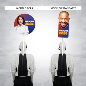 50 - MOCHILA & PLACA PIRULITO Mochila + Placa PVC Adesivada Fit/Bola (36cm) ou Estandarte (0,50x1m) Fit/Bola 4x4 ou Estandarte 4x0 sem verniz Corte redondou ou Especial conforme modelo escolhido Material Produzido e Faturado por N.K.T Ltda